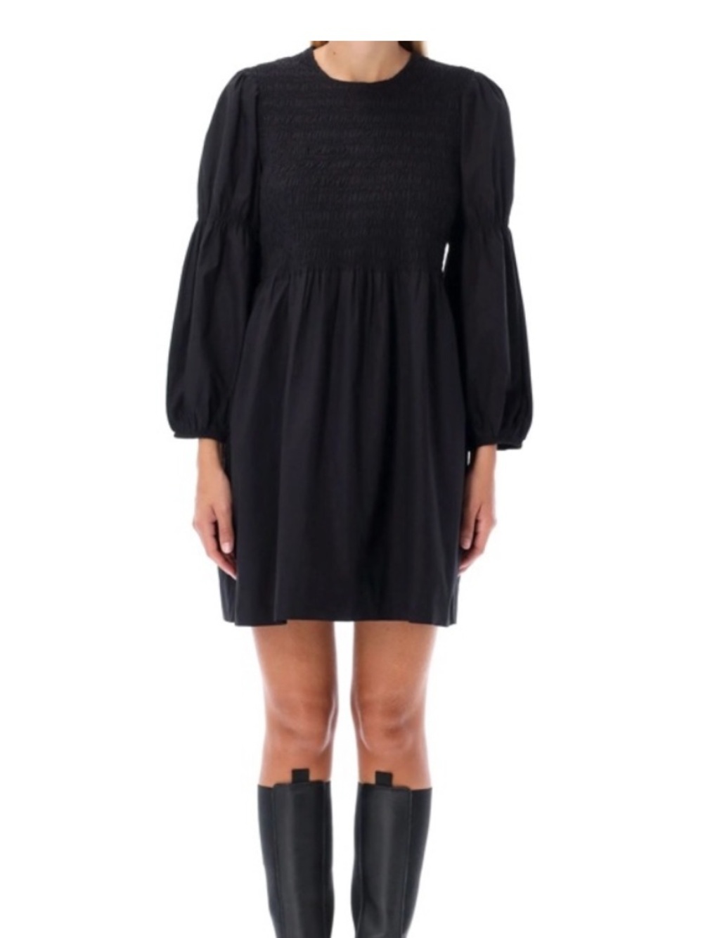 GANNI Black Cotton Poplin ADORABLE DRESS! 34 (XS)